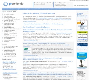 Online Presseportale: prcenter.de